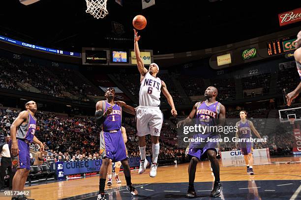 Courtney Lee of the New Jersey Nets shoots against the Phoenix Suns during the game on March 31, 2010 at the Izod Center in East Rutherford, New...