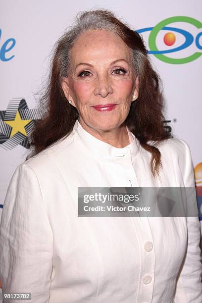 Actress Isela Vega attends the "Mujeres Asesinas" TV show launch on June 13, 2008 at the Lunario del Auditorio Nacional in Mexico City.