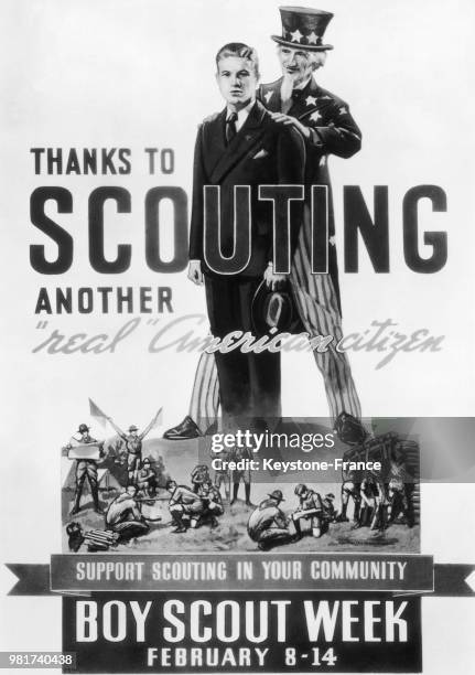 Affiche célébrant le 29ème anniversaire du mouvement scout américain.