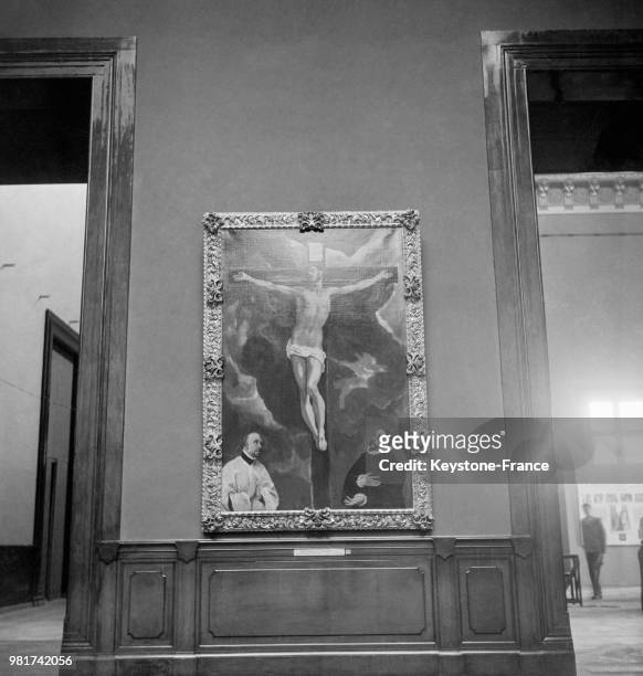 Réouverture du musée du Louvre après la guerre à Paris en France, le 24 janvier 1947.
