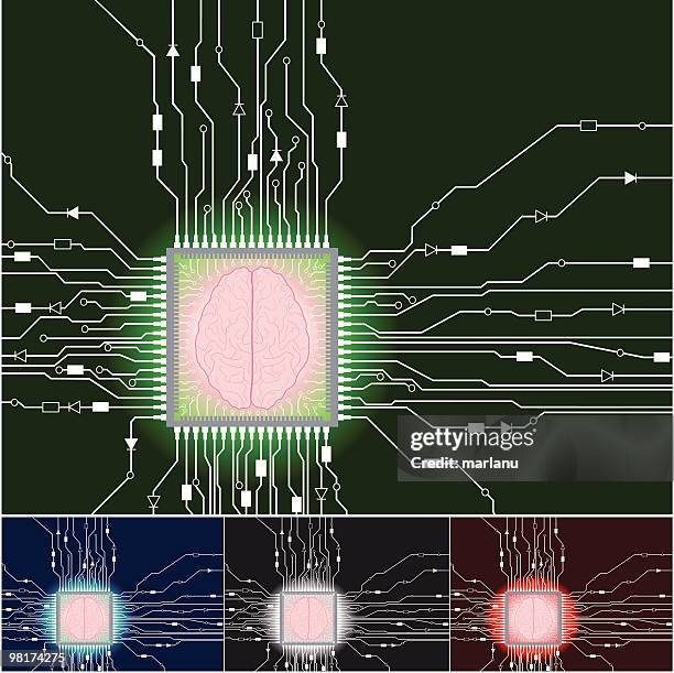 brain processor - resistor stock illustrations