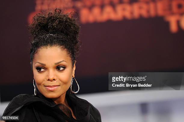 Singer Janet Jackson visits BET's 106 & Park at BET Studios on March 31, 2010 in New York City.