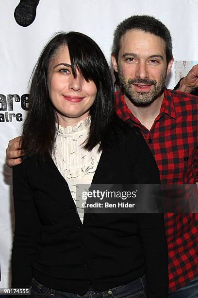 Adam Horovitz and wife Kathleen Hanna attend the Barefoot Theatre Company's 70/70 Project honoring playwright Israel Horovitz at the Bleeker Street...