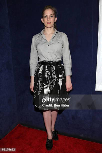 Actress Anna Chlumsky attends the Barefoot Theatre Company's 70/70 Project honoring playwright Israel Horovitz at the Bleeker Street Theatre on March...