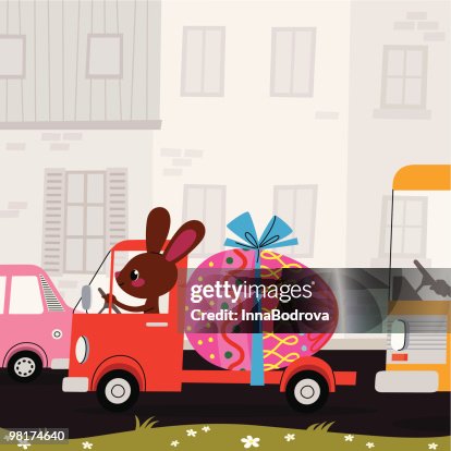 Easter Bunny, Egg and Lorry. Easter Bunny, Egg and Lorry.