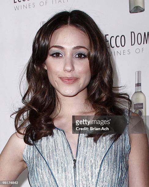 Actress Emmy Rossum attends the Ecco Domani Fashion Foundation's Wine to Dine party at The Ainsworth on March 24, 2010 in New York City.