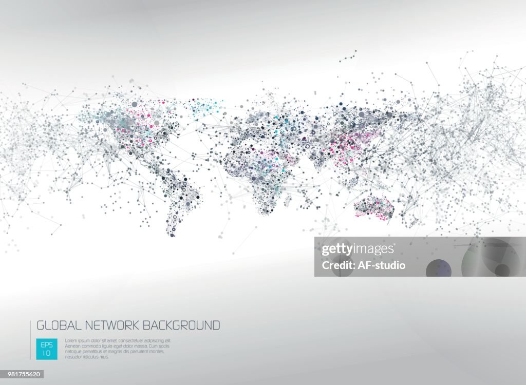 Abstrakte Network World Map-Hintergrund