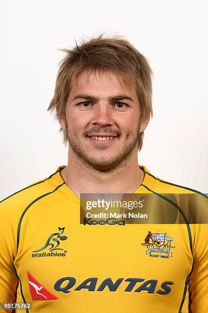 Drew Mitchell poses during the Australian Wallabies squad headshots session at Crown Plaza, Coogee on October 20, 2009 in Sydney, Australia.