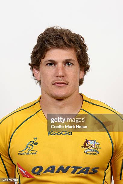 Luke Burgess poses during the Australian Wallabies squad headshots session at Crown Plaza, Coogee on October 20, 2009 in Sydney, Australia.