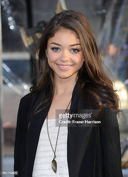 Actress Sarah Hyland arrives to the premiere of Warner Bros. "Clash Of The Titans" held at Grauman's Chinese Theatre on March 31, 2010 in Los...