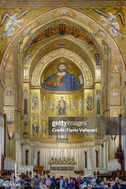 cathedral of monreale (sicily, italy) - ábside imagens e fotografias de stock