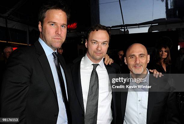 Producer Basil Iwanyk, executive producer Thomas Tull and President of Warner Bros. Pictures Group Jeff Robinov arrive to the premiere of Warner...