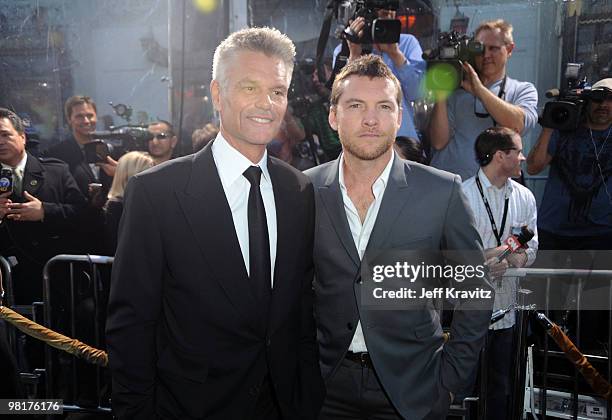 Actors Harry Hamlin and Sam Worthington arrive to the premiere "Clash Of The Titans" held at Grauman's Chinese Theatre on March 31, 2010 in Los...