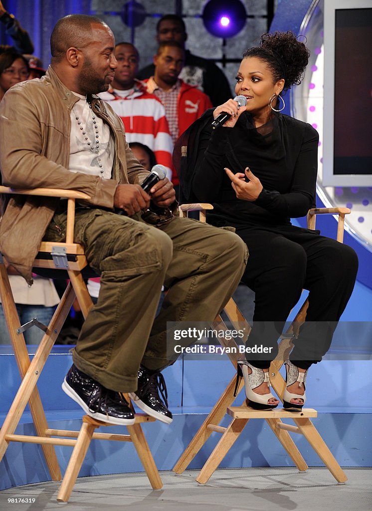 Janet Jackson & Malik Yoba Visit BET's 106 & Park