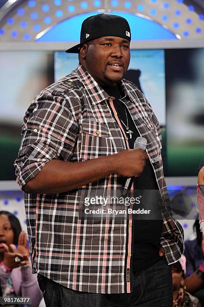 Actor Quinton Aaron visits BET's 106 & Park at BET Studios on March 31, 2010 in New York City.