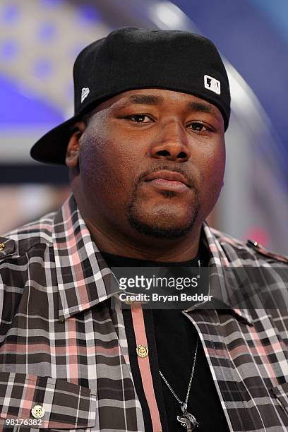 Actor Quinton Aaron visits BET's 106 & Park at BET Studios on March 31, 2010 in New York City.