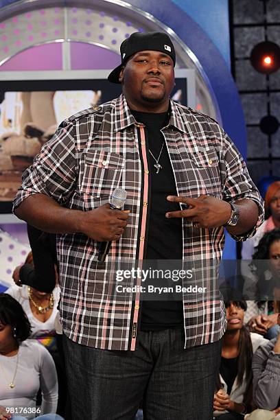 Actor Quinton Aaron visits BET's 106 & Park at BET Studios on March 31, 2010 in New York City.