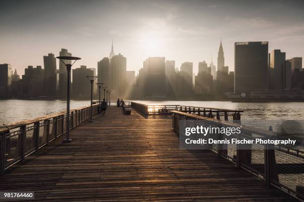 midtown manhattan sunset view, nyc - long island stock pictures, royalty-free photos & images