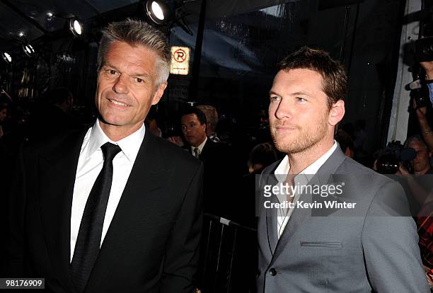 Actors Harry Hamlin and Sam Worthington arrive to the premiere of Warner Bros. "Clash Of The Titans" held at Grauman's Chinese Theatre on March 31,...
