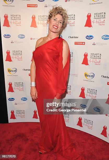 Silken Laumann poses backstage at the Heart Truth fashion show at the Allstream Centre on March 31, 2010 in Toronto, Canada.