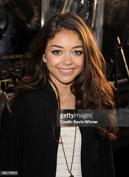 Actress Sarah Hyland arrives to the premiere of Warner Bros. "Clash Of The Titans" held at Grauman's Chinese Theatre on March 31, 2010 in Los...