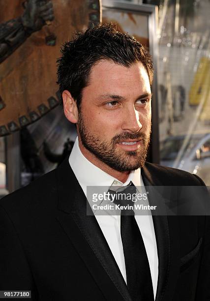Dancer Maksim Chmerkovskiy arrives to the premiere of Warner Bros. "Clash Of The Titans" held at Grauman's Chinese Theatre on March 31, 2010 in Los...