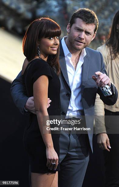 Actor Sam worthington and Natalie Mark arrives at the premiere of Warner Bros. 'Clash Of The Titans' held at Grauman's Chinese Theatre on March 31,...