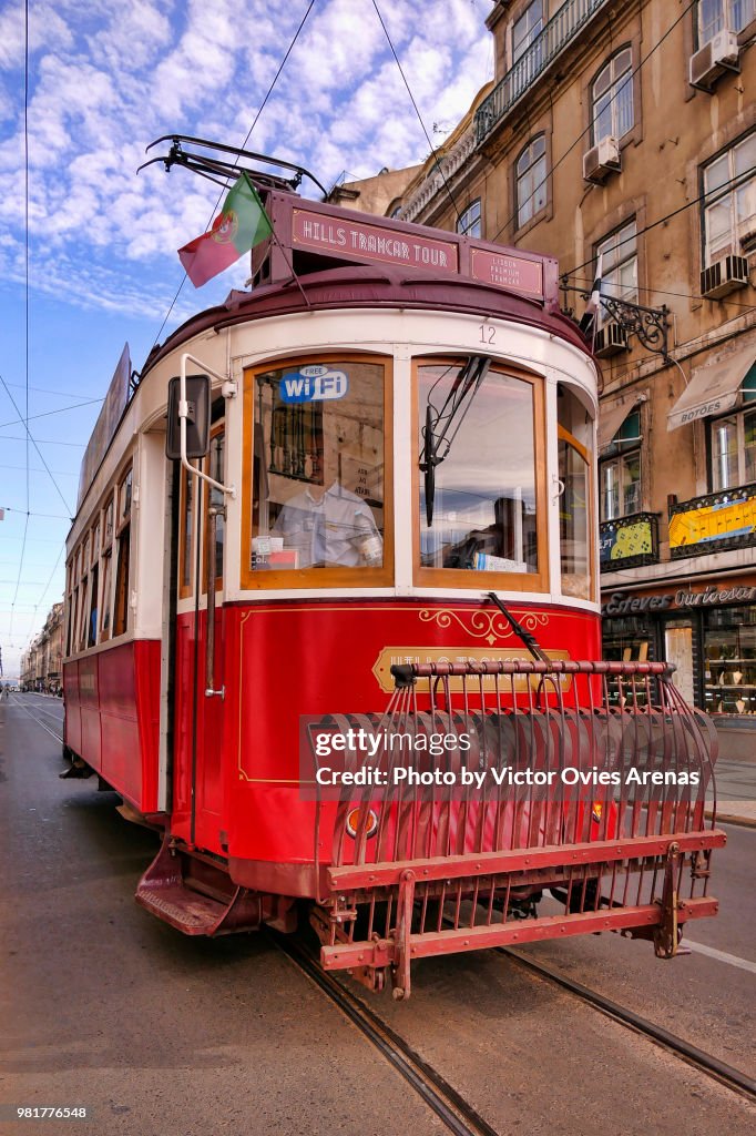 Old tram in Lisbon, Portugal