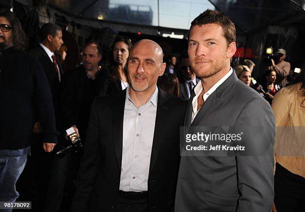 President of Warner Bros. Pictures Group Jeff Robinov and Actor Sam Worthington arrive to the premiere "Clash Of The Titans" held at Grauman's...