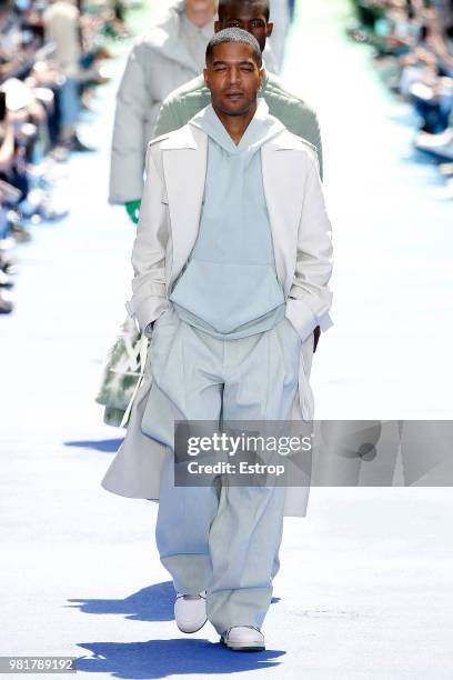 Model walks the runway during the Louis Vuitton Menswear Spring/Summer 2019 show as part of Paris Fashion Week on June 21, 2018 in Paris, France.