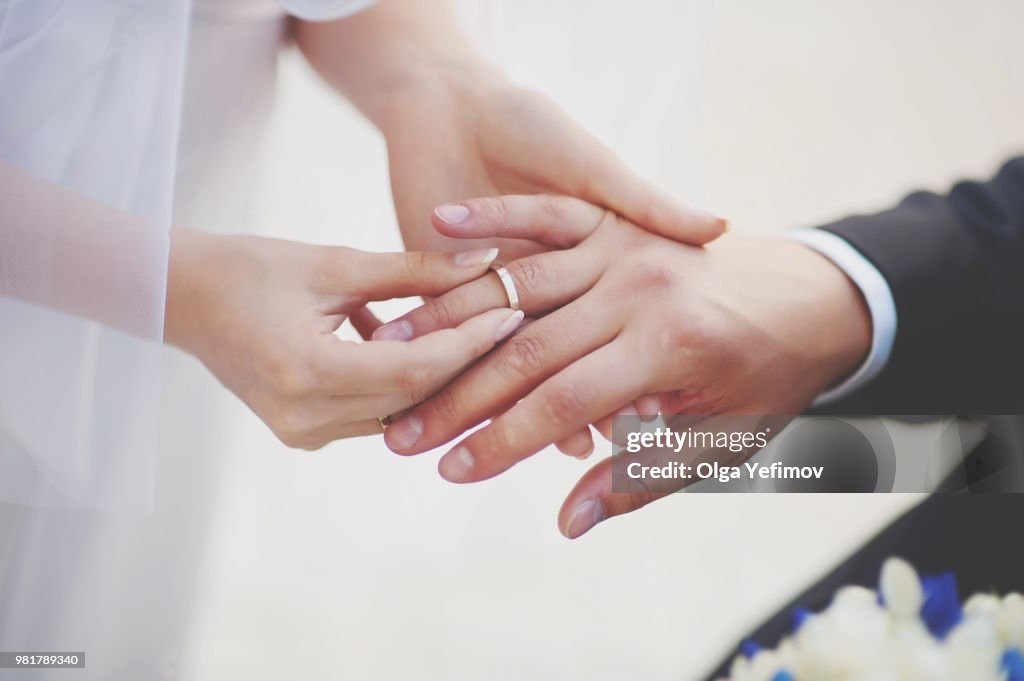Echanging Rings Midsection Of Couple Exchanging Wedding Ring High-Res Stock Photo ...