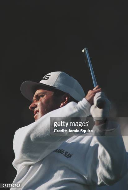 Kevin Sutherland of the United States during the Nissan Los Angeles Open golf tournament on 23 February 1996 at the Riviera Country Club Golf Course...