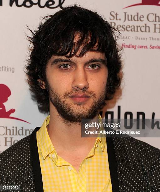 Actor Michael Steger poses on the red carpet at a benefit for St. Jude Children's Hospital hosted by actress Shenae Grimes on March 31, 2010 in Los...