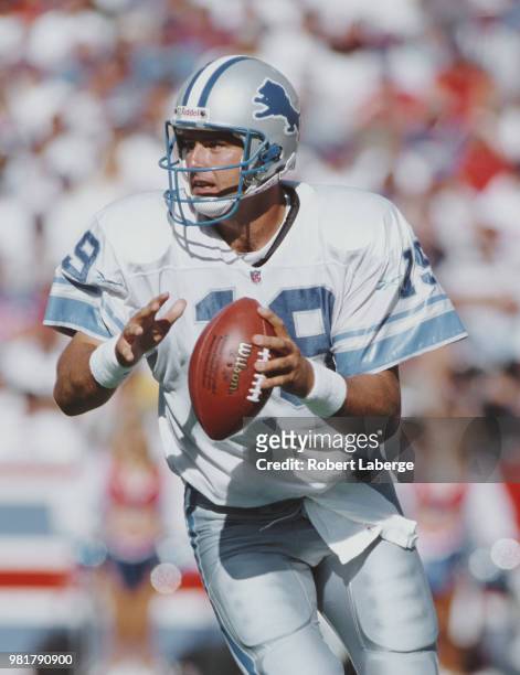 Scott Mitchell, Quarterback for the Detroit Lions during the American Football Conference East game against the Buffalo Bills on 5 October 1997 at...