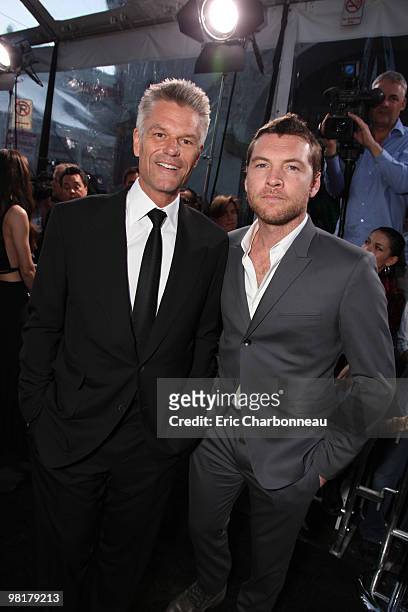 Harry Hamlin and Sam Worthington at Warner Bros. Los Angeles Premiere of 'Clash of the Titans' on March 31, 2010 at the Grauman's Chinese Theatre in...