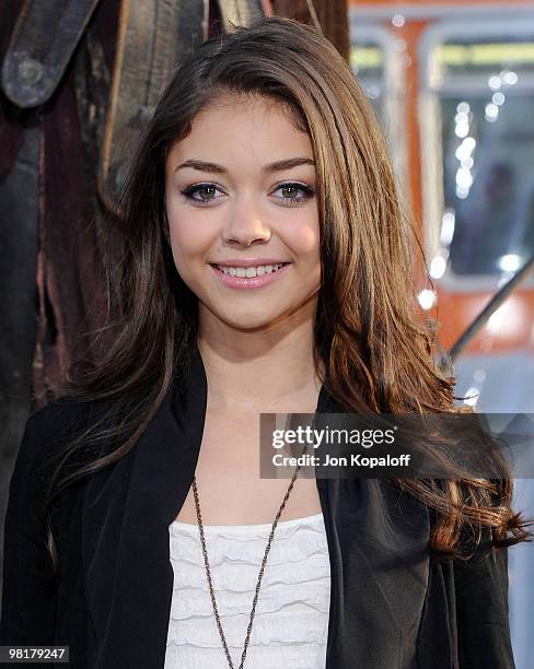 Actress Sarah Hyland arrives at the Los Angeles Premiere "Clash Of The Titans" at Grauman's Chinese Theatre on March 31, 2010 in Hollywood,...