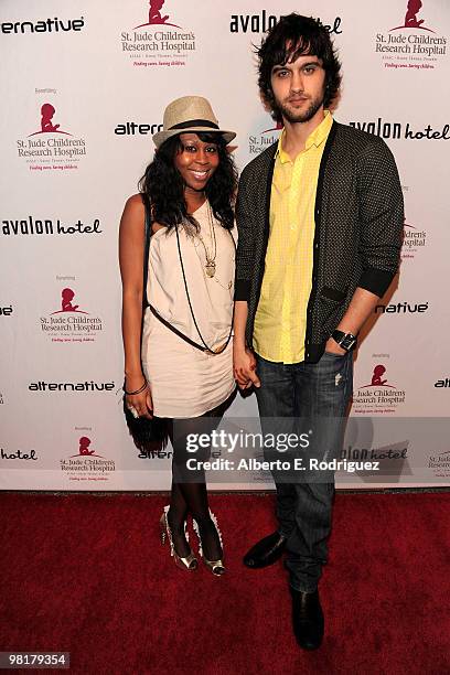 Actress Brandee Tucker and actor Michael Steger pose on the red carpet at a benefit for St. Jude Children's Hospital hosted by actress Shenae Grimes...