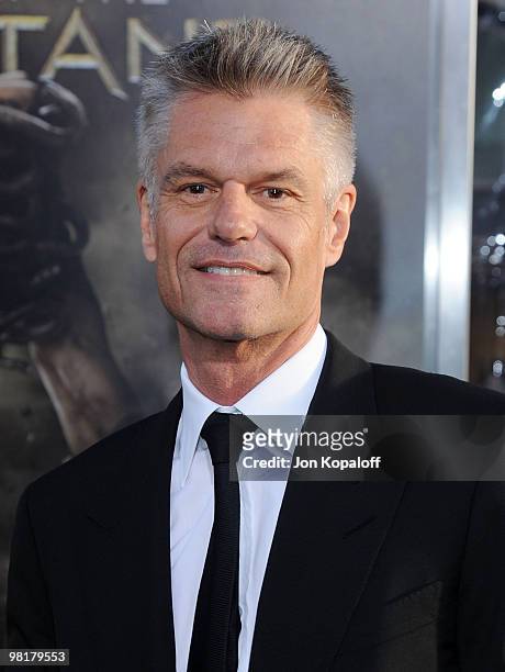 Actor Harry Hamlin arrives at the Los Angeles Premiere "Clash Of The Titans" at Grauman's Chinese Theatre on March 31, 2010 in Hollywood, California.