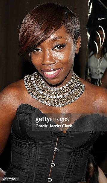 Singer Estelle attends DJ Kiss' birthday party at RdV Lounge on March 31, 2010 in New York City.