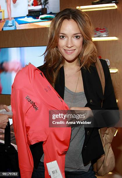 Actress Alicja Bachleda poses at Reebok during the Kari Feinstein Golden Globes Style Lounge at Zune LA on January 15, 2010 in Los Angeles,...