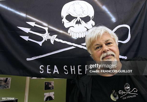 Captain Paul Watson, a Canadian animal rights and environmental activist, poses on March 25, 2010 in Paris, prior to a press conference to present...