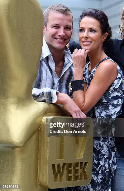 Esther Anderson and Luke Jacobz pose during the nominations announcement for the 52nd TV Week Logie Awards at The Ivy on March 29, 2010 in Sydney,...