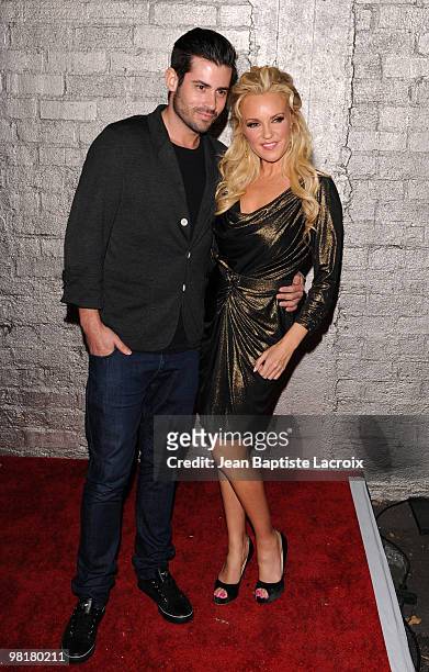 Nick Carpenter and Bridget Marquardt arrive at Voyeur on March 31, 2010 in West Hollywood, California.