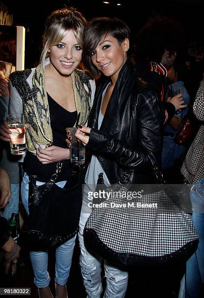 Frankie Sandford and Mollie King from The Saturdays at the Lee Jeans Shop in Carnaby St on March 31, 2010 in London, England.