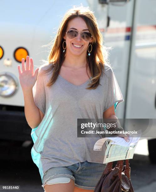 Haylie Duff is seen in on March 31, 2010 in Los Angeles, California.