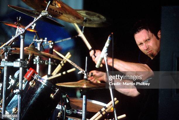 Sean Pentecost of Superheist performs on stage at the Falls Festival in December 2001 in Lorne, Australia.