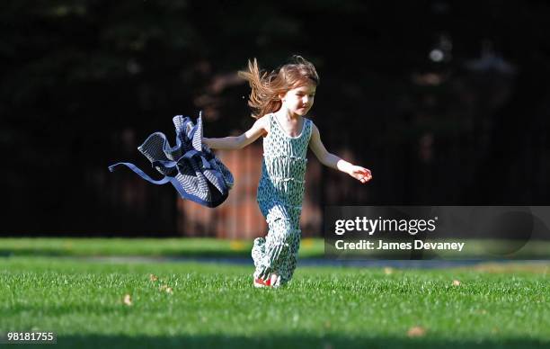 Suri Cruise visits Charles River Basin on October 10, 2009 in Cambridge, Massachusetts.