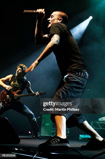 Story of the Year perform on stage at the A Taste of Chaos Tour at Adelaide Entertainment Centre on 23rd October 2005 in Adelaide, Australia. All...