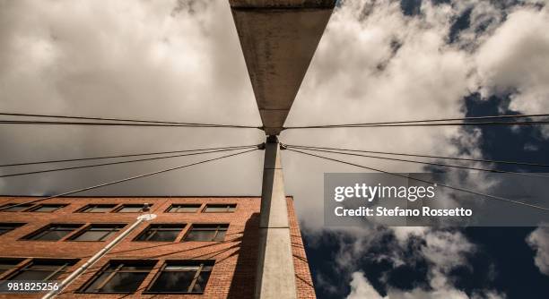 details of a bridge in tampere, finland - rossetto stock-fotos und bilder