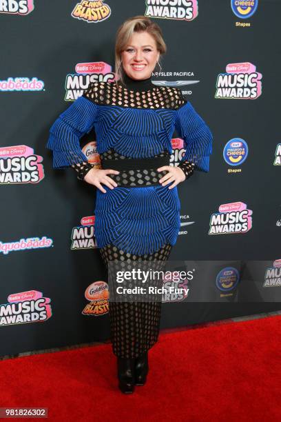 Kelly Clarkson attends the 2018 Radio Disney Music Awards at Loews Hollywood Hotel on June 22, 2018 in Hollywood, California.